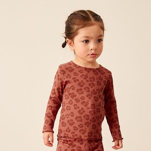 Animal Print Cotton Rich Long Sleeve Rib T-Shirt (3mths-6yrs)