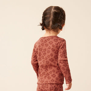 Animal Print Cotton Rich Long Sleeve Rib T-Shirt (3mths-6yrs)