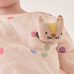 Polka Dot Cat Long Sleeve Character T-Shirt (3mths-6yrs)