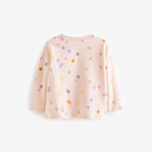 Polka Dot Cat Long Sleeve Character T-Shirt (3mths-6yrs)