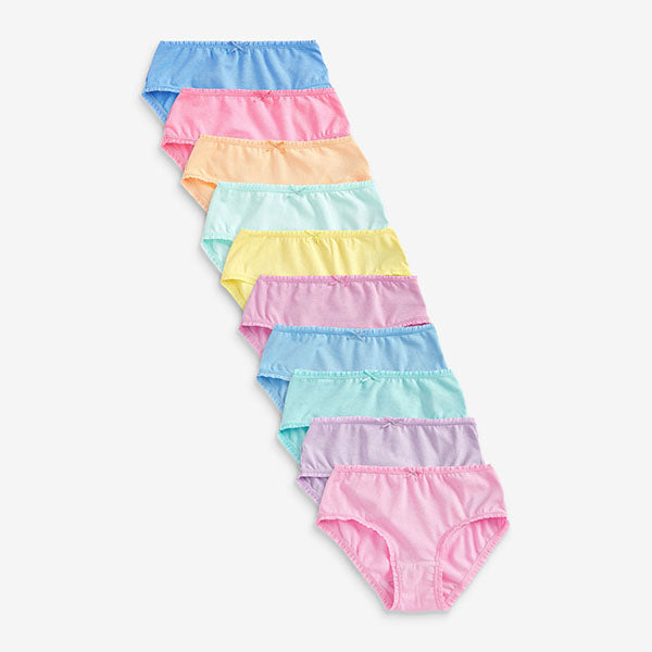 Pastel Colour Rainbow 10 Pack Briefs (1.5-12yrs)