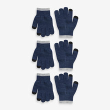 Load image into Gallery viewer, Navy Blue Magic Finger Gloves 3 Pack (3-12yrs)
