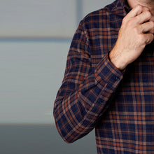 Load image into Gallery viewer, Rust Brown/Navy Blue Signature Brushed Flannel Check Shirt
