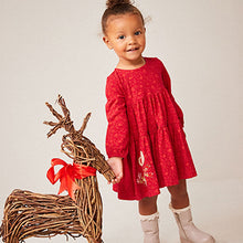 Load image into Gallery viewer, Red Mouse Applique Tiered Dress (3mths-6yrs)
