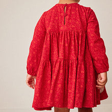 Load image into Gallery viewer, Red Mouse Applique Tiered Dress (3mths-6yrs)
