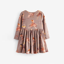 Load image into Gallery viewer, Taupe Ballerina Cotton Elastane Jersey Dress (3mths-5-6yrs)
