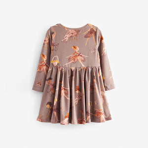 Taupe Ballerina Cotton Elastane Jersey Dress (3mths-5-6yrs)