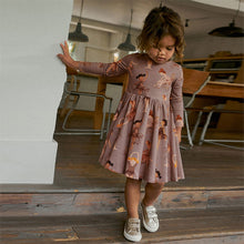 Load image into Gallery viewer, Taupe Ballerina Cotton Elastane Jersey Dress (3mths-5-6yrs)
