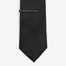 Load image into Gallery viewer, Black Textured Tie And Clip
