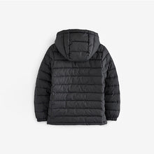 Load image into Gallery viewer, Black Quilted Midweight Hooded Jacket (3-12yrs)
