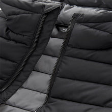 Load image into Gallery viewer, Black Quilted Midweight Hooded Jacket (3-12yrs)
