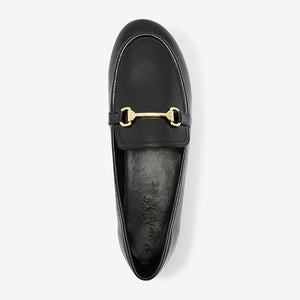 Black Forever Comfort® Metal Trim Slim Sole Loafers