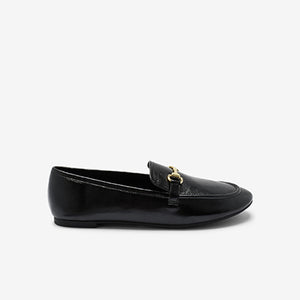 Black Forever Comfort® Metal Trim Slim Sole Loafers