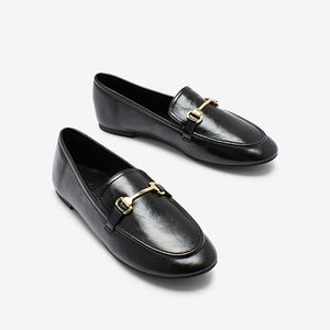 Black Forever Comfort® Metal Trim Slim Sole Loafers