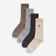 Load image into Gallery viewer, Brown /Cream Heavyweight Socks 4 Pack
