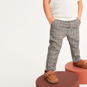 Neutral Pull-On Check Trousers (3mths-6yrs)