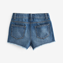 Load image into Gallery viewer, Mid Blue Denim Frayed Edge Shorts (3-12yrs)
