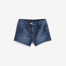 Load image into Gallery viewer, Dark Blue Regular Length 100% Cotton Frayed Edge Denim Shorts (3-12yrs)
