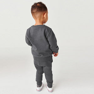 Grey Charcoal Jersey Sweatshirt And Joggers Set (3mths-6yrs)