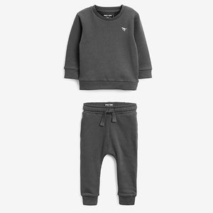 Grey Charcoal Jersey Sweatshirt And Joggers Set (3mths-6yrs)