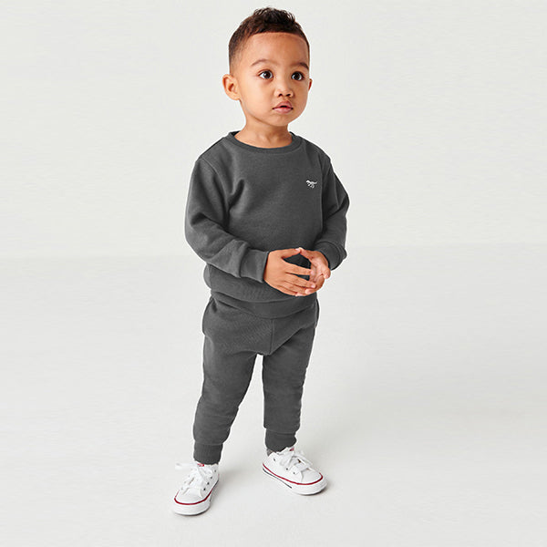 Grey Charcoal Jersey Sweatshirt And Joggers Set (3mths-6yrs)