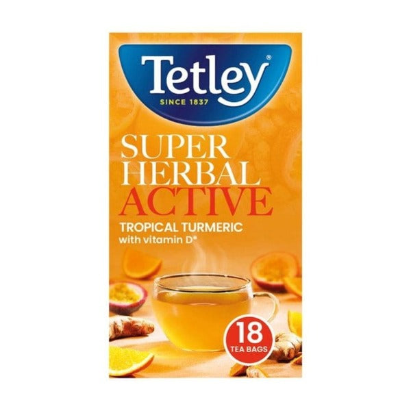 TETLEY SUPER HERBAL - ACTIVE - TROPICAL TURMERIC X18