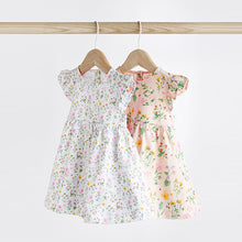 Load image into Gallery viewer, Pale Pink Short Sleeves Baby Jersey Dress 2 Pack (0mths-18mths))
