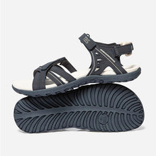 Load image into Gallery viewer, Women's flat sandals navy TREKKER
