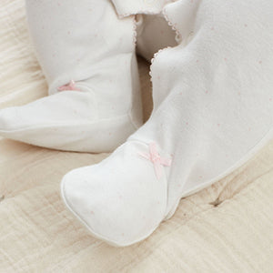 White/Pink Bear Baby Sleepsuits 3 Pack (0-18mths)