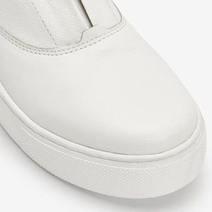 White Signature Forever Comfort® Leather Chunky Wedges Platform Trainers