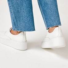 Load image into Gallery viewer, White Signature Forever Comfort® Leather Chunky Wedges Platform Trainers
