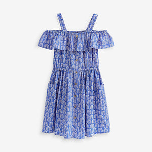 Printed Cold-Shoulder Dress (3-12yrs)