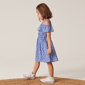 Printed Cold-Shoulder Dress (3-12yrs)