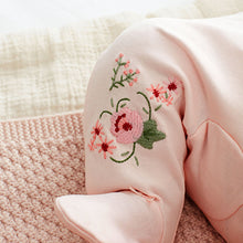 Load image into Gallery viewer, Pale Pink Bunny Floral Baby Sleepsuits 3 Pack (0mth-18mths)
