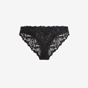 Black High Leg Comfort Lace Knickers