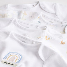 Load image into Gallery viewer, White Baby 5 Pack Short Sleeve Bodysuits
