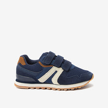 Load image into Gallery viewer, Navy Blue Strap Touch Fastening Trainers (Older Boys)
