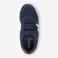 Load image into Gallery viewer, Navy Blue Strap Touch Fastening Trainers (Older Boys)
