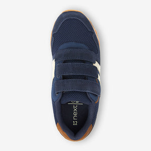 Navy Blue Strap Touch Fastening Trainers (Older Boys)