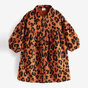 Animal Print Cotton Shirt Dress (3mths-4yrs)