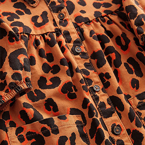 Animal Print Cotton Shirt Dress (3mths-4yrs)