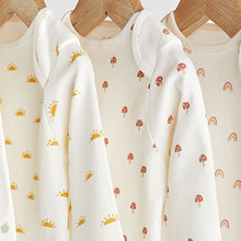 Load image into Gallery viewer, Cream Rainbow Baby Printed Long Sleeve Bodysuits 4 Pack (0mth-18mths)
