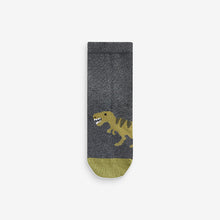 Load image into Gallery viewer, Grey Dinosaur 7 Pack Cotton Rich Socks (Boys)
