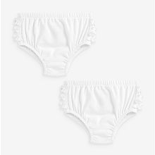 Load image into Gallery viewer, White Frill Knickers 2 Pack (0mths-18mths)

