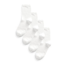 Load image into Gallery viewer, White Modal Ankle Socks 4 Pack
