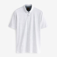Load image into Gallery viewer, White Geo Print Polo Shirt
