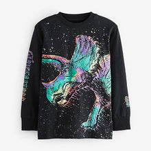 Load image into Gallery viewer, Rainbow Dino Graphic Long Sleeve T-Shirt (3-12yrs)
