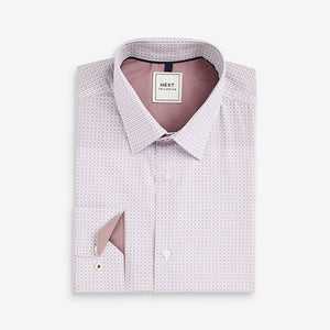 Pink Geometric Regular Fit Trimmed Shirts 2 Pack