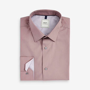 Pink Geometric Regular Fit Trimmed Shirts 2 Pack