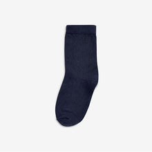Load image into Gallery viewer, Navy Blue 7 Pack Cotton Rich Socks (Older Boys)
